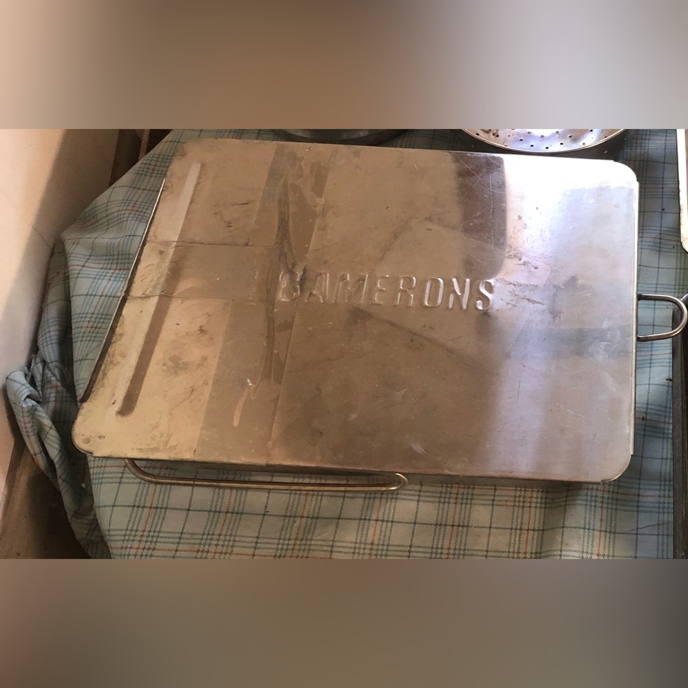 Camerons stovetop stainless steel smoker pan with lid NO grate- used
